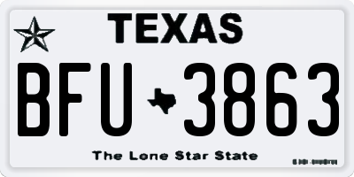 TX license plate BFU3863