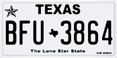 TX license plate BFU3864