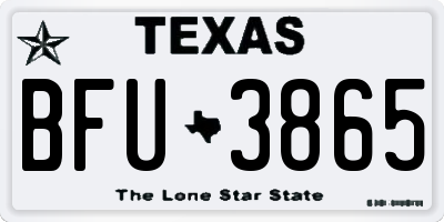 TX license plate BFU3865