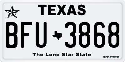 TX license plate BFU3868