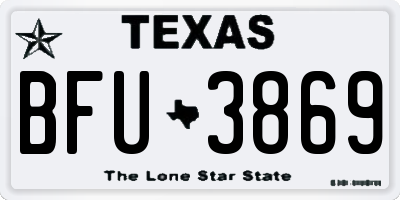 TX license plate BFU3869