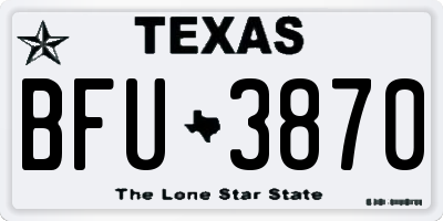 TX license plate BFU3870