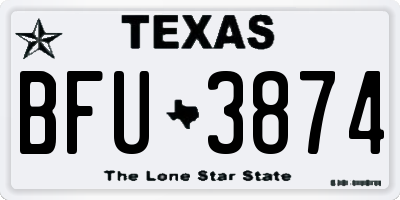 TX license plate BFU3874