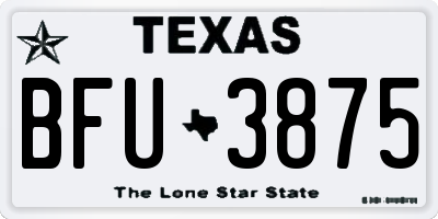 TX license plate BFU3875