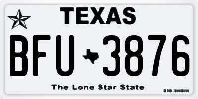 TX license plate BFU3876