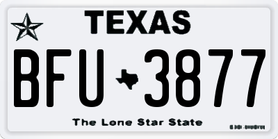 TX license plate BFU3877