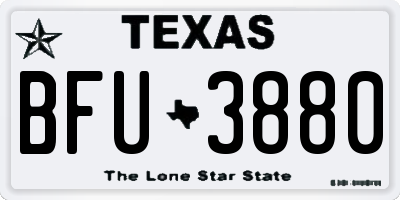 TX license plate BFU3880