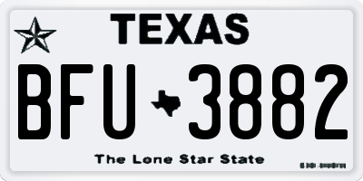 TX license plate BFU3882