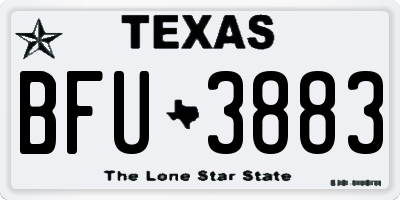 TX license plate BFU3883