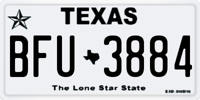 TX license plate BFU3884