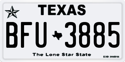 TX license plate BFU3885