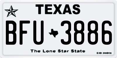 TX license plate BFU3886