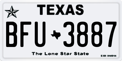TX license plate BFU3887