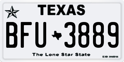 TX license plate BFU3889