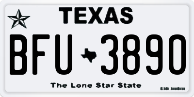TX license plate BFU3890