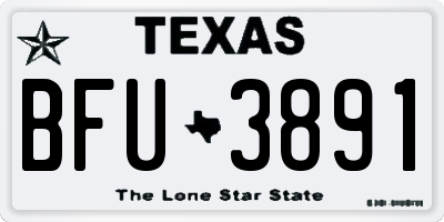 TX license plate BFU3891