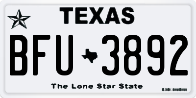 TX license plate BFU3892