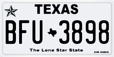 TX license plate BFU3898