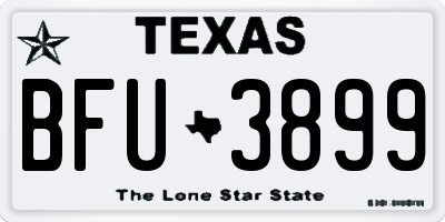 TX license plate BFU3899