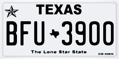 TX license plate BFU3900