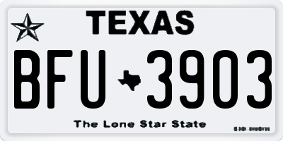 TX license plate BFU3903