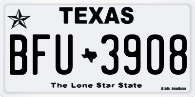 TX license plate BFU3908