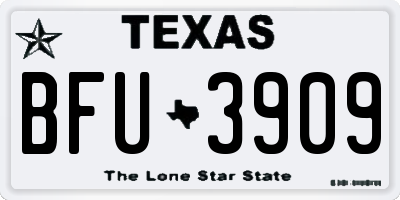 TX license plate BFU3909
