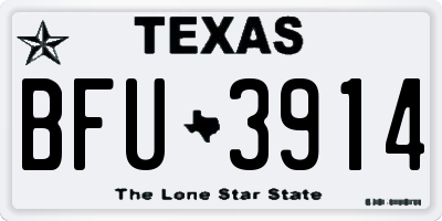 TX license plate BFU3914