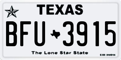 TX license plate BFU3915