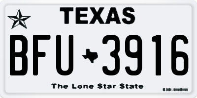 TX license plate BFU3916