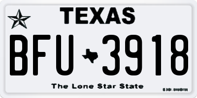 TX license plate BFU3918