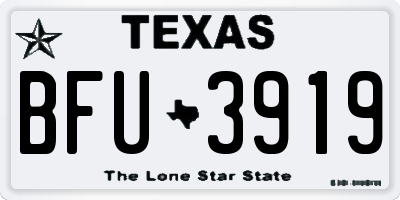 TX license plate BFU3919
