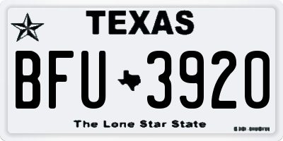 TX license plate BFU3920
