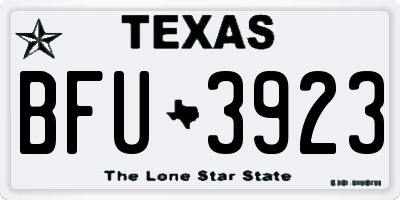 TX license plate BFU3923