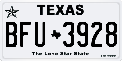 TX license plate BFU3928