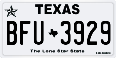 TX license plate BFU3929
