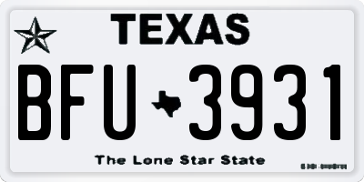 TX license plate BFU3931