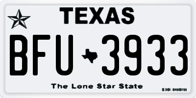 TX license plate BFU3933