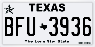TX license plate BFU3936