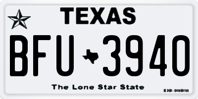 TX license plate BFU3940