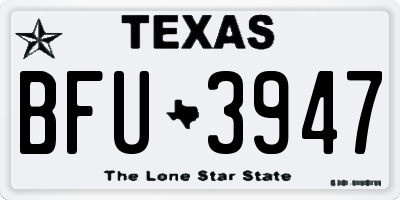 TX license plate BFU3947