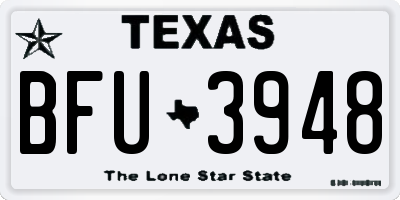 TX license plate BFU3948