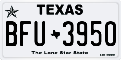 TX license plate BFU3950