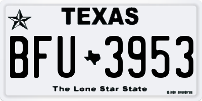 TX license plate BFU3953