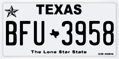TX license plate BFU3958