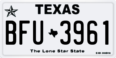 TX license plate BFU3961