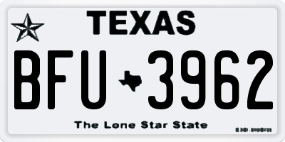 TX license plate BFU3962