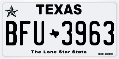 TX license plate BFU3963