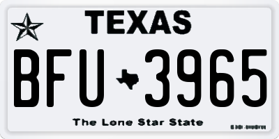 TX license plate BFU3965