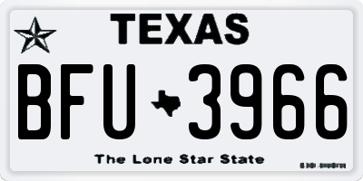 TX license plate BFU3966